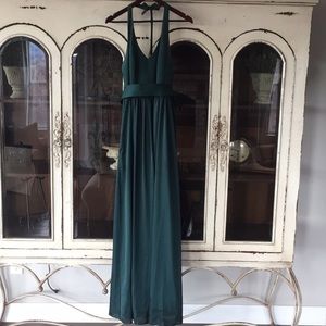 White by Vera Wang Forest Green Bridesmaid Dress